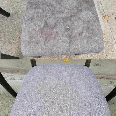 Before and after: dining chair fabric cleaning