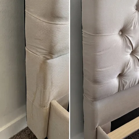 Before and after: upholstered headboard cleaning